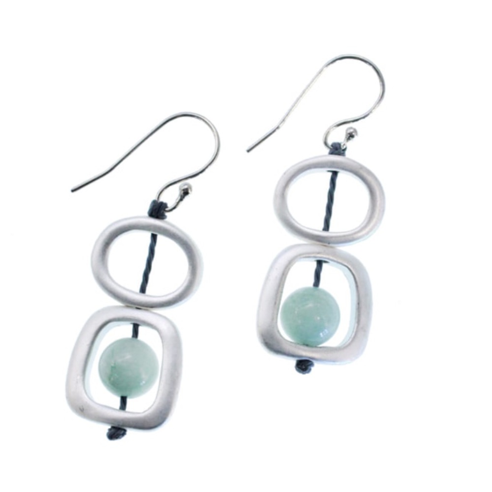 Geometric Silver Link Earrings